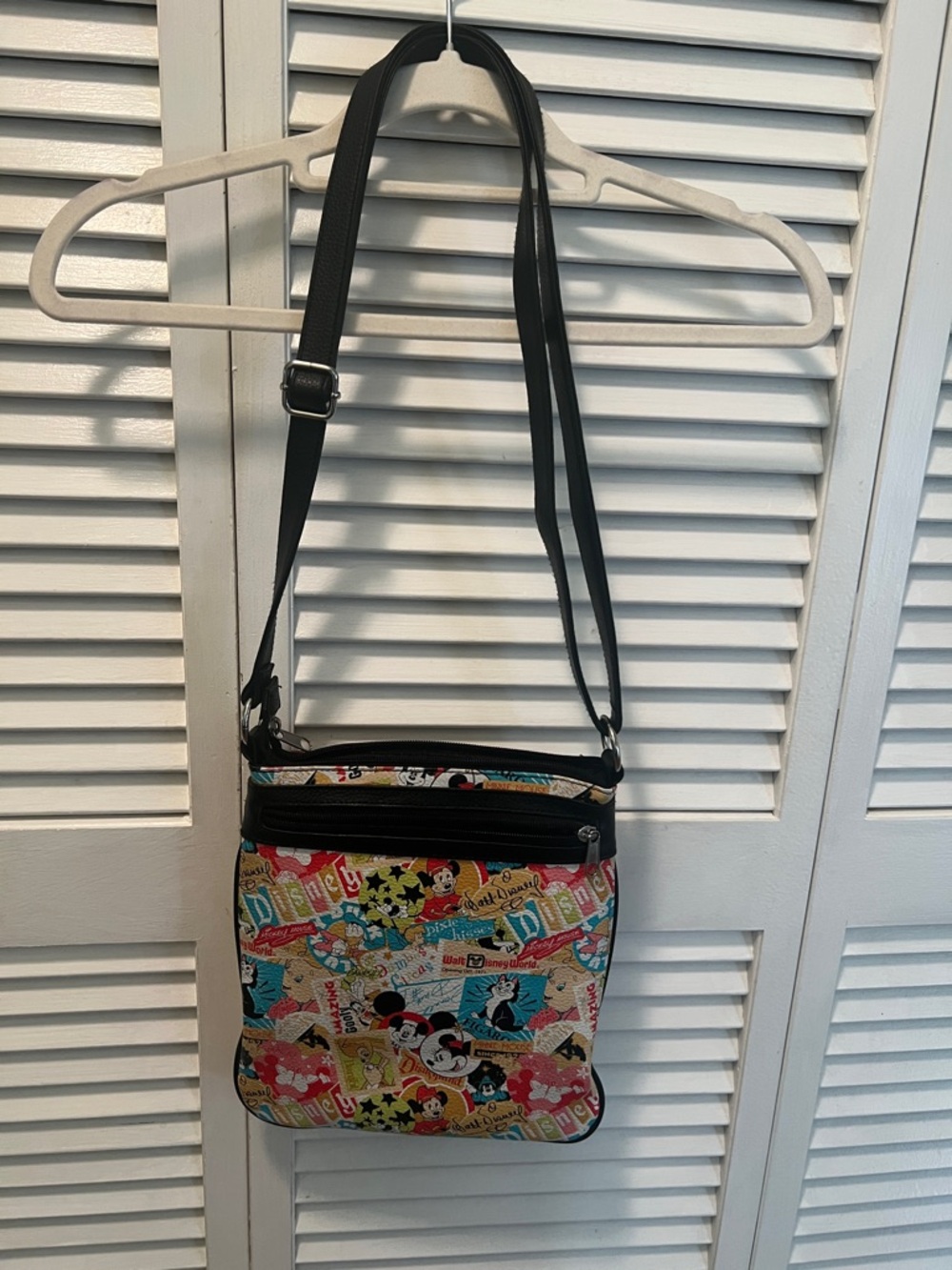 #1861*”9X10” Cross Shoulder Bag with Multicolor Cartoon Print - Black Trim - Picture 3 of 10